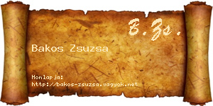 Bakos Zsuzsa névjegykártya